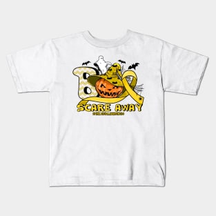 Spina Bifida Awareness - Boo Scare away pumpkin halloween Kids T-Shirt